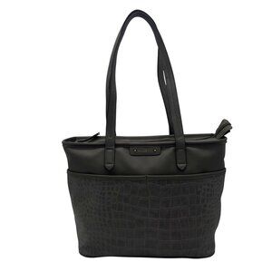 Rosetti Gray Faux Leather Textured Elegance Tote Bag